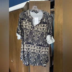 Casual plus size work top | 3/4 sleeves